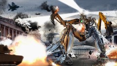 Aircraft explosions Robots steampunk tanks