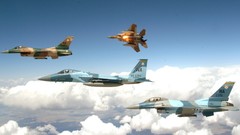 Aircraft f-15 eagle f-16 fighting falcon