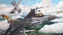 Aircraft f-16 fighting falcon artwork