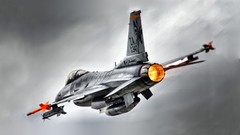 Aircraft f-16 fighting falcon skyscapes jet aircraft