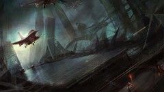 Aircraft fantasy art aircraft carriers.