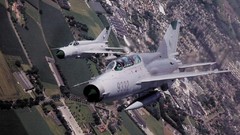 Aircraft fighters flying