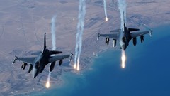 Aircraft flares f-16 fighting