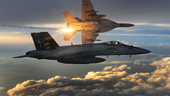 Aircraft flares f-18 hornet skyscapes