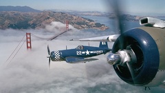 Aircraft fog mist golden