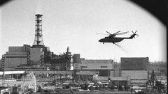 Aircraft Helicopters Chernobyl monochrome