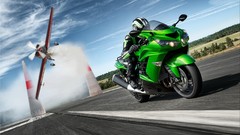 Aircraft Kawasaki motorbikes contrails