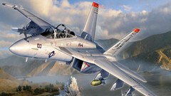 Aircraft military air force F-18 fighter jets