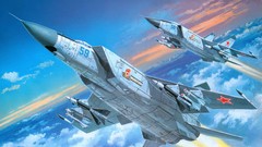 Aircraft military artwork skyscapes