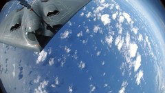 Aircraft military aviation wide-angle B-2 Spirit midair 