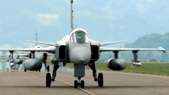 Aircraft military bomber flying Saab jets fighter-bomber 