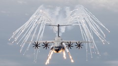 Aircraft military propeller aviation transportation front view 