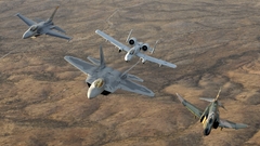 Aircraft military raptor F-22