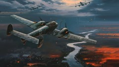 Aircraft paintings bomber flames World War II Luftwaffe smoke 
