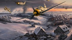 Aircraft paintings tanks World War II Luftwaffe fw-190 