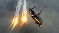 Aircraft rocket flares f-15 eagle strike eagle