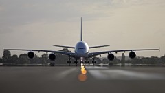 Aircraft runway aviation Airbus A380-800 runway lighting