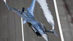 Aircraft runway military aviation f-16 fighting falcon fighter 