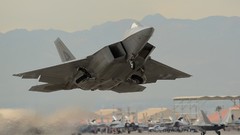 Aircraft take off F-22 Raptor