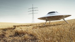 Aircraft UFO fields fantasy art
