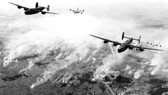 Aircraft War Guns Army soldiers monochrome World War II US 