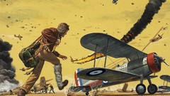 Aircraft War woman Guns artist paintings Adventure Mort Kunstler