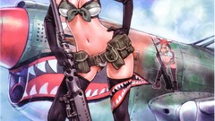 Aircraft weapons anime girls panties boobs yamashita shunya