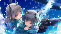 Aircraft weapons debris Anime flying shirts skirts hugging long 