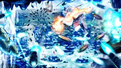 Aircraft white hair blue hair long hair boots short hair touhou 