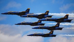 Aircraft widescreen airplanes US Navy F/A-18 Hornet USN Blue 