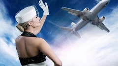 Aircraft woman blondes