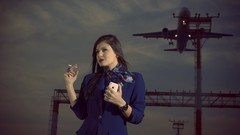 Aircraft woman Cigarettes iphone