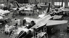 Aircrafts grayscale monochrome hangar