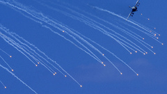 Aircrafts military flares flight