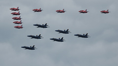 Aircrafts red arrows blue