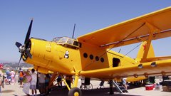 Airplanes biplane yellow big