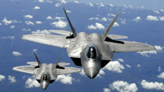 Airplanes F-22 Raptor skyscapes