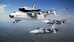 Airplanes space shuttle jet