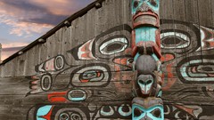 Alaska House Tribal totem pole Tlingit