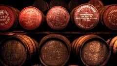 Alcohol barrels whiskey