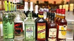 Alcohol bottles bacardi rum liquor