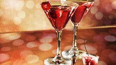 Alcohol cherries drinks bokeh margarita