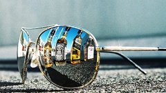 Alcohol whiskey sunglasses reflections