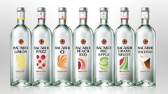 Alcohol white background bottles bacardi rum liquor