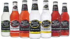 Alcohol white background bottles lemonade