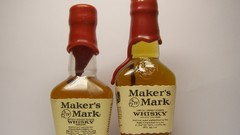 Alcohol white background bottles whiskey liquor Maker's Mark 