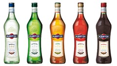 Alcohol white background Martini bottles liquor