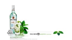 Alcohol white background mint limes mojito bacardi rum liquor