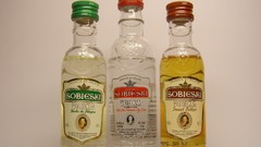 Alcohol white background vodka bottles liquor