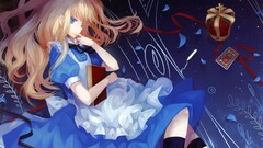 Alice in Wonderland Anime anime girls dress blue dress long hair